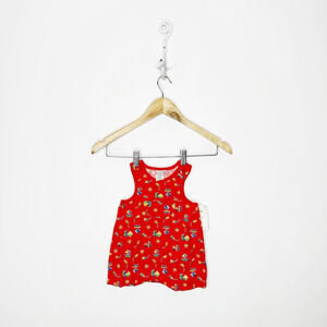 vtg 90s CARTER'S red summer romper sleeveless shorts cotton Newborn Infant 0-3